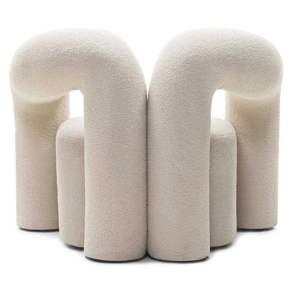 Poltrona imbottita SELLEL, beige chiaro, bouclé