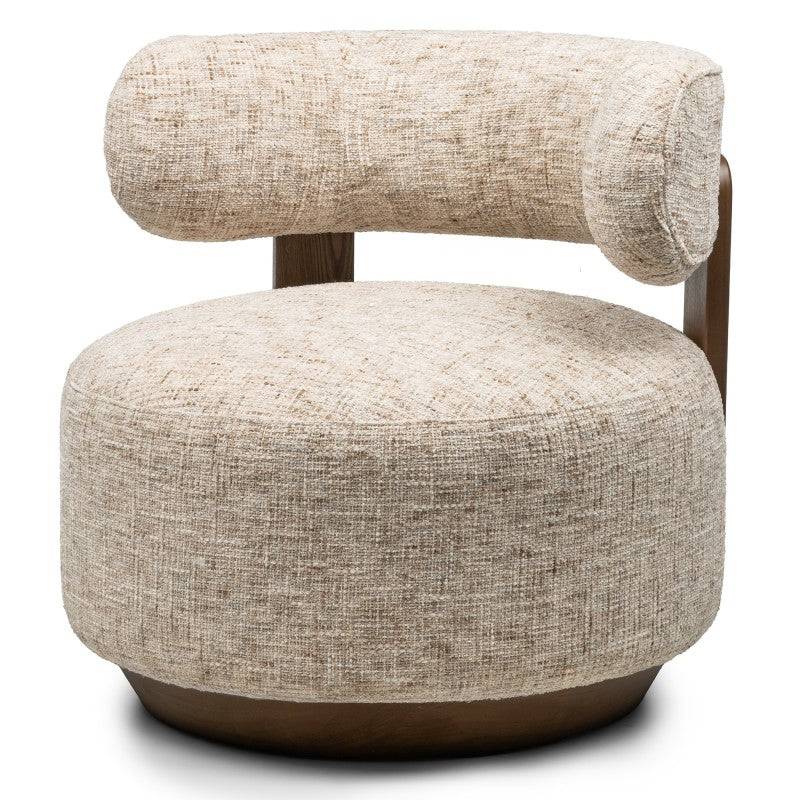 Poltrona lounge MARABELL, beige-grigio/noce