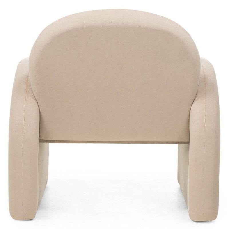Poltrona lounge JADA beige chiaro velluto