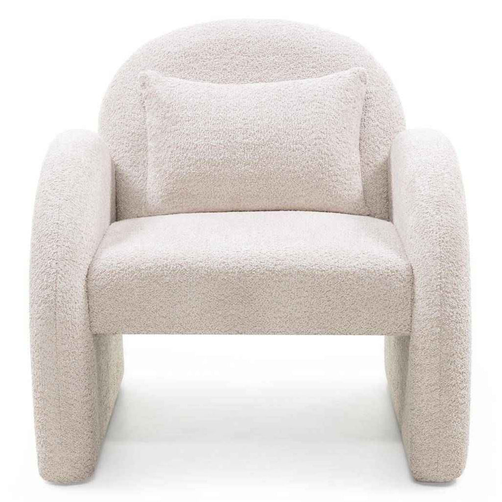Poltrona Relax JADA, Beige Chiaro, Forma Arrotondata