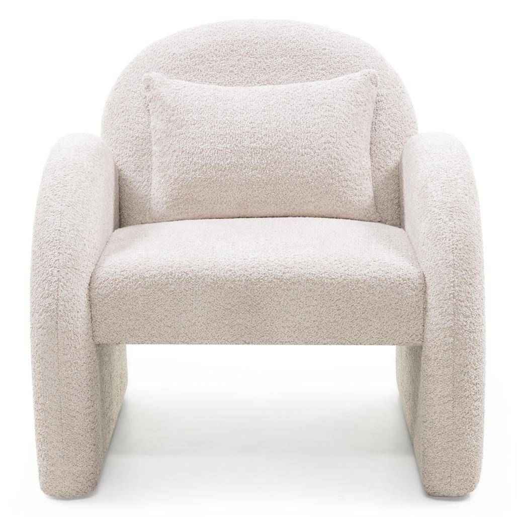 Poltrona Relax JADA, Beige Chiaro, Forma Arrotondata