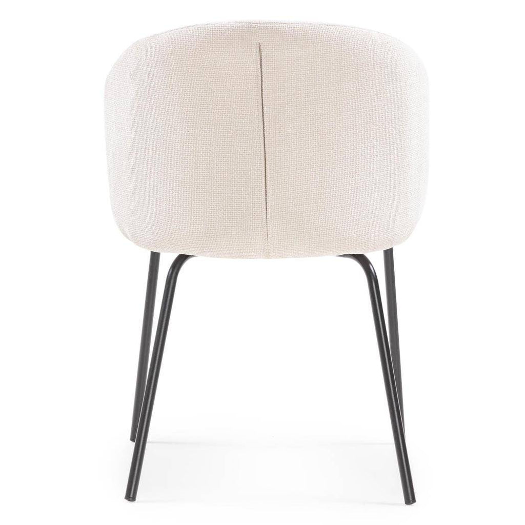 Sedia da pranzo LUEUR, beige chiaro, gambe nere