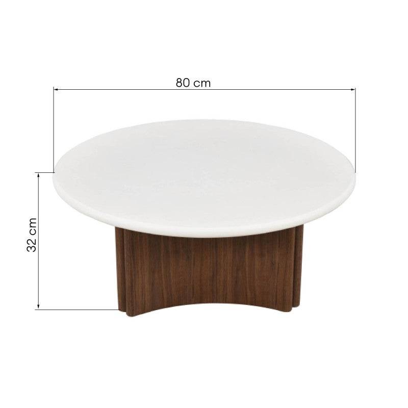 Tavolino da caffè ARLO 80 cm, bianco-noce