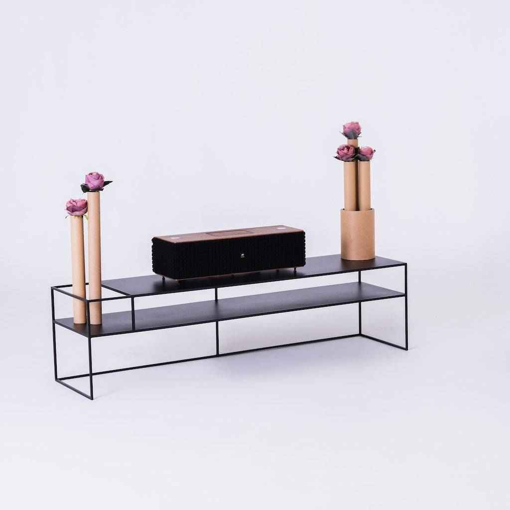 Tavolo RTV SENSO FLOWER METAL 170x45 L - nero