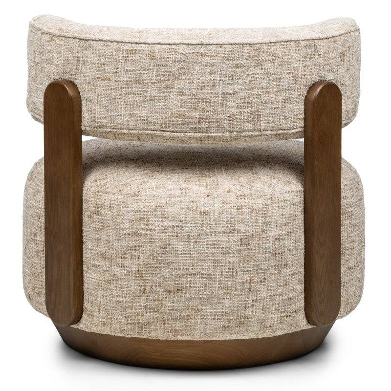 Poltrona lounge MARABELL, beige-grigio/noce