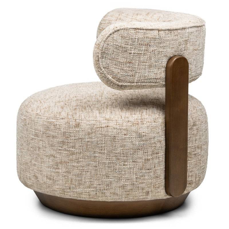 Poltrona lounge MARABELL, beige-grigio/noce