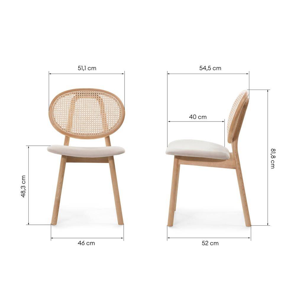 Sedia SUMBA Legno Intrecciato Viennese Naturale/Marrone