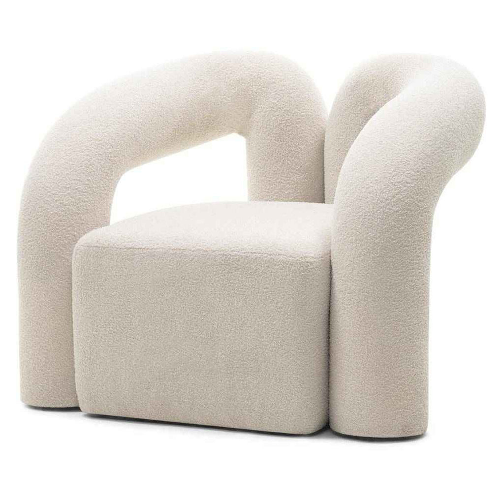 Poltrona imbottita SELLEL, beige chiaro, bouclé