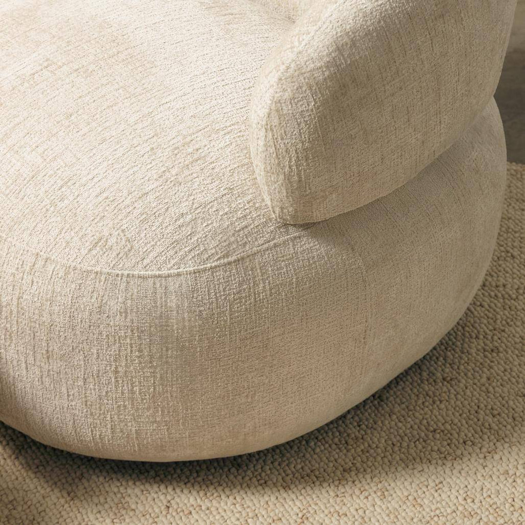 Poltrona girevole ORIEL, beige chiaro, forme arrotondate