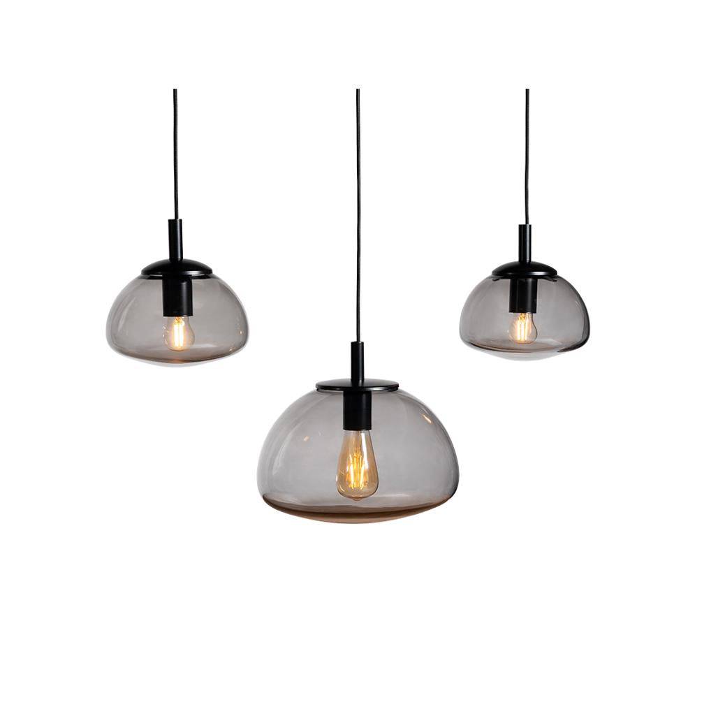 Lampada a Sospensione FLIN 3 Vetro Fumé