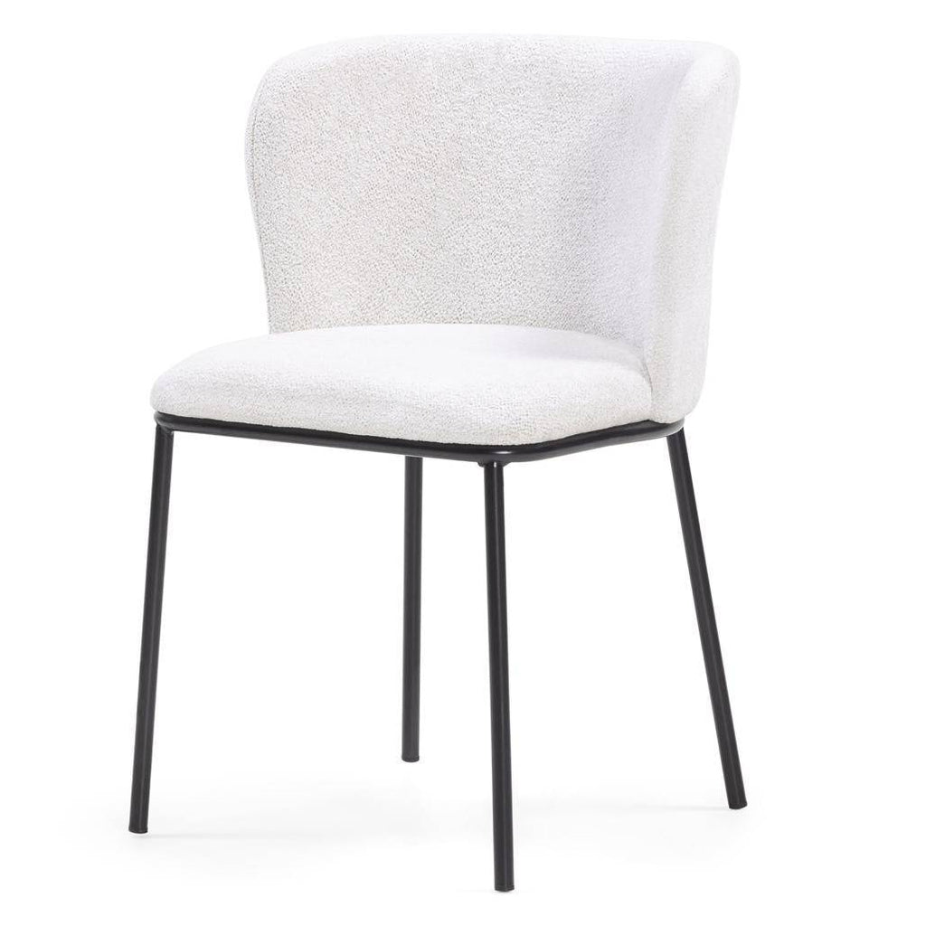 Sedia da Pranzo NIKA, Ecru con Gambe Nere