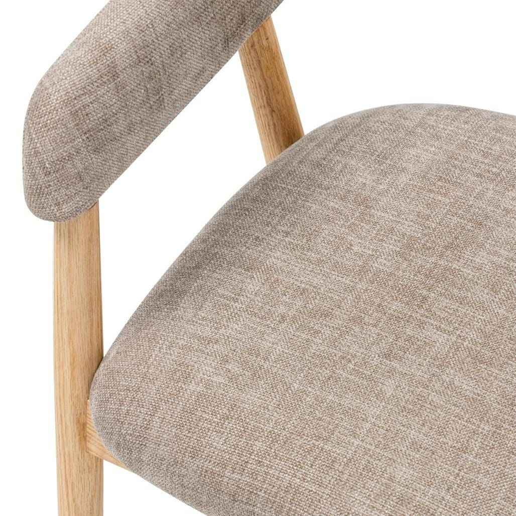 Sedia Imbottita LARIS, Beige Scuro/Quercia