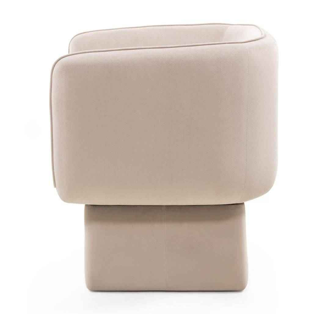 Sedia girevole MAREL beige chiaro velluto