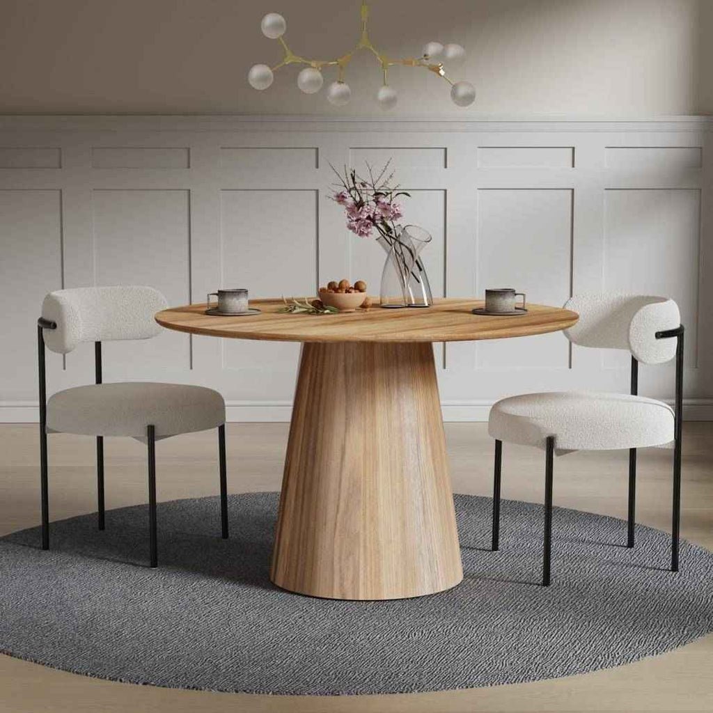 Tavolo da pranzo rotondo MARIEL, legno naturale