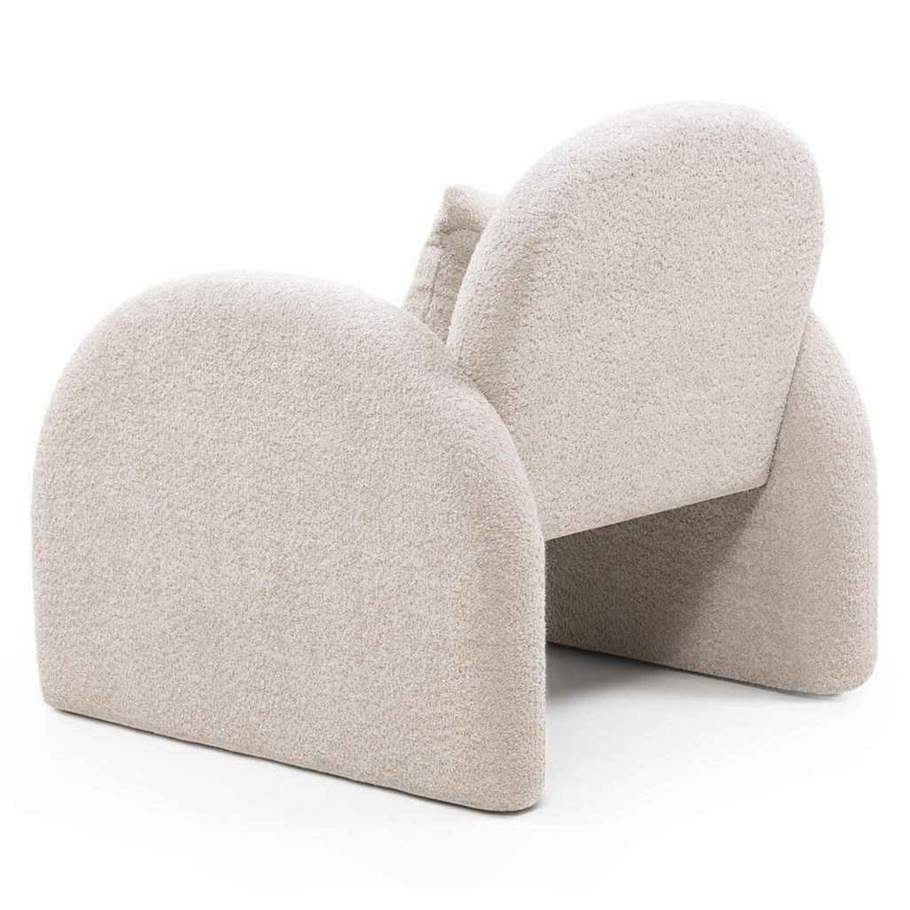 Poltrona Relax JADA, Beige Chiaro, Forma Arrotondata