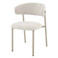 Sedia da pranzo rivestita, beige