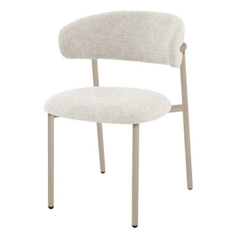 Sedia da pranzo rivestita, beige