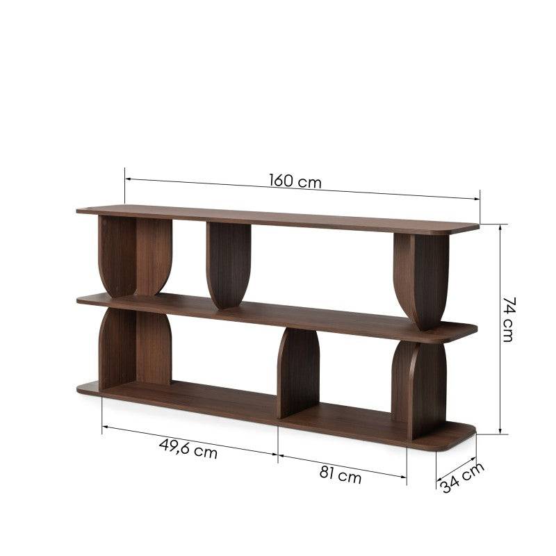 Scaffale LLOK basso, arrotondato, noce Warmia