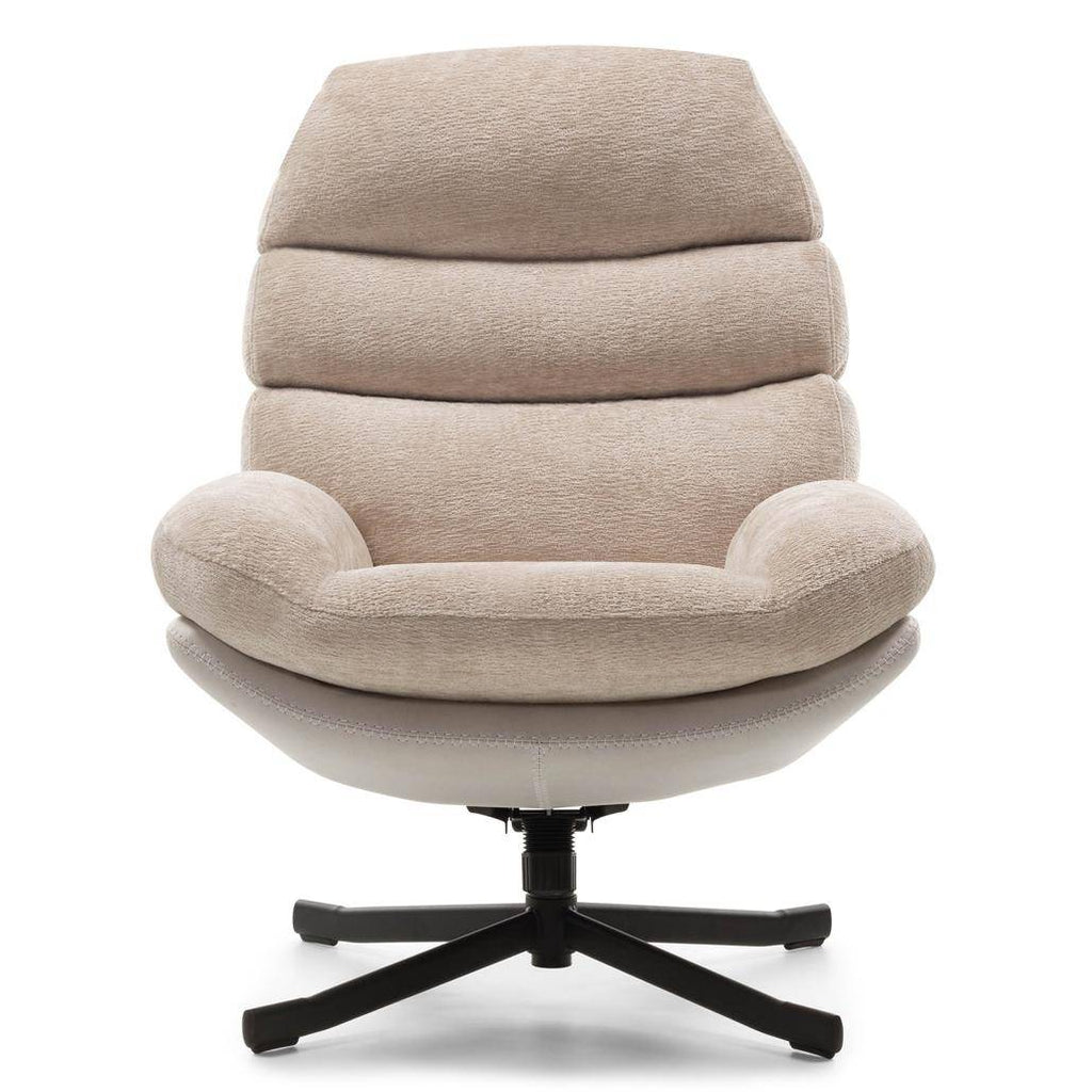 Poltrona Girevole UNO, beige con poggiapiedi