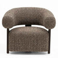 Poltrona lounge MARBELLO, forme arrotondate, marrone-crema/noce