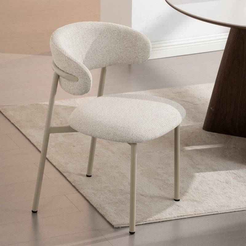 Sedia da pranzo rivestita, beige