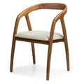 Sedia ONDE, legno naturale/crema, teak