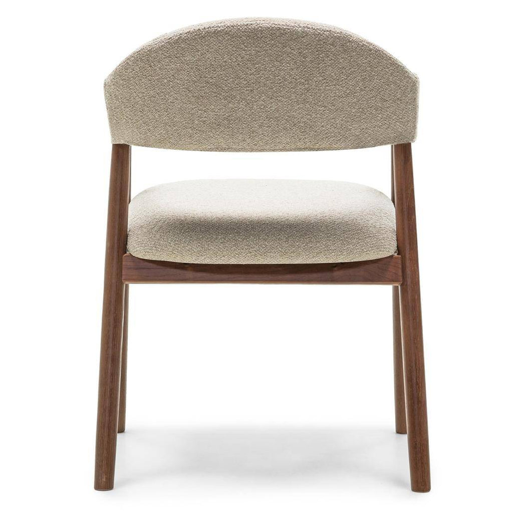 Sedia Imbottita LARIS Beige Bouclé/Noce