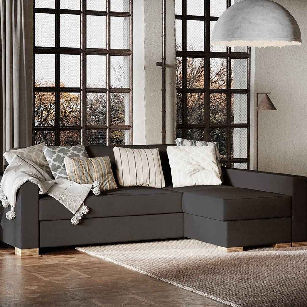 Divano Letto Angolare STABLE R - Grigio Lilla