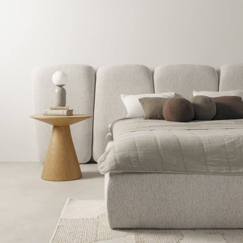FANCY Letto Imbottito 160x200 cm Beige Chiaro