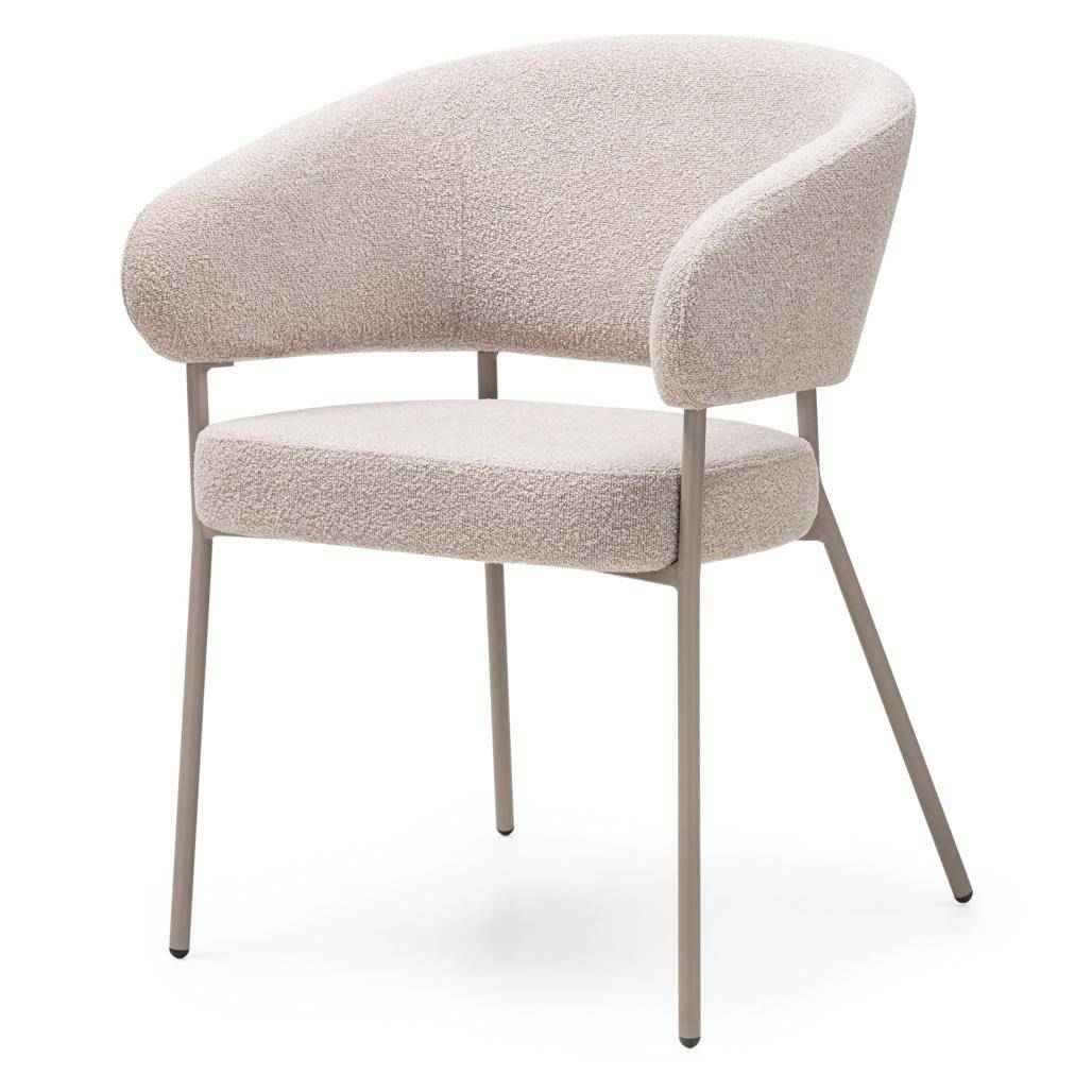Sedia rivestita MALUA beige bouclé