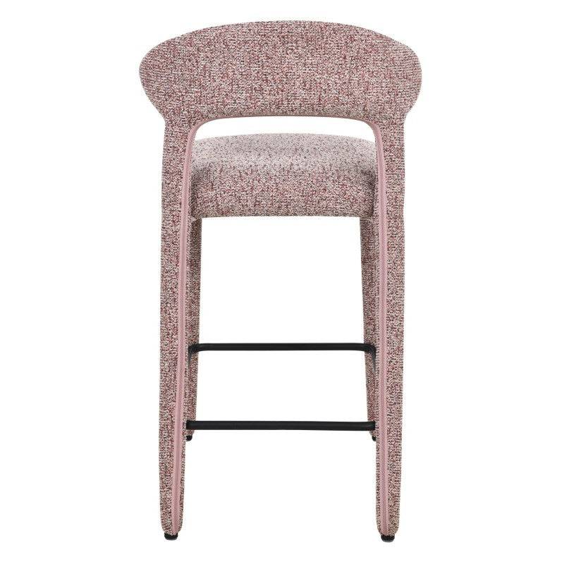 Sgabello imbottito IROKI, beige e borgogna mélange