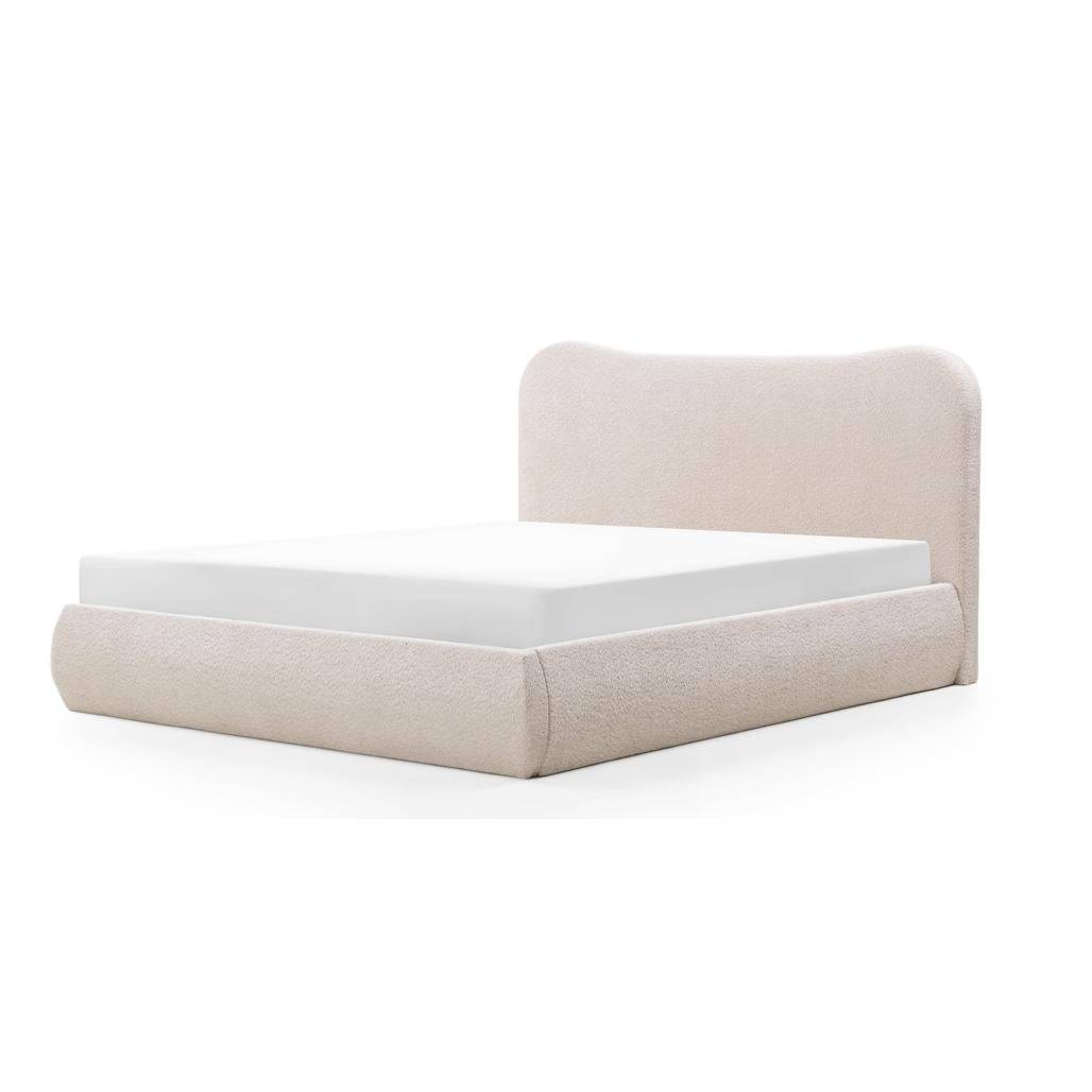 Letto imbottito DOMINIQUE 140x200 cm, beige