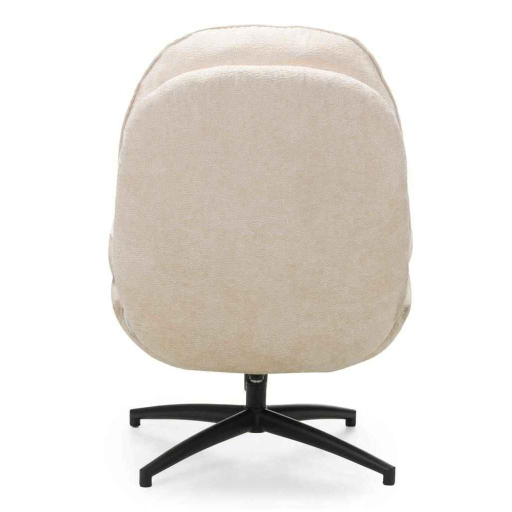 Poltrona girevole MERANO beige con poggiapiedi