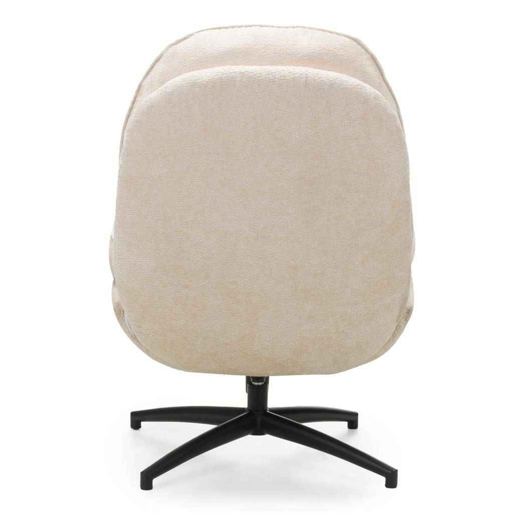 Poltrona girevole MERANO beige con poggiapiedi