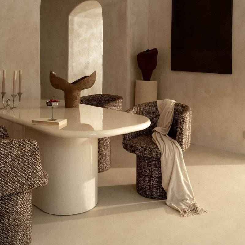MOMAS Tavolo da pranzo 180 cm beige chiaro lucido