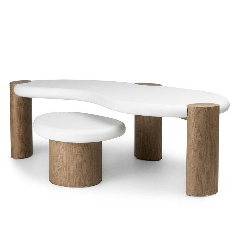 Tavolino OBUO 50 cm Bianco Noce