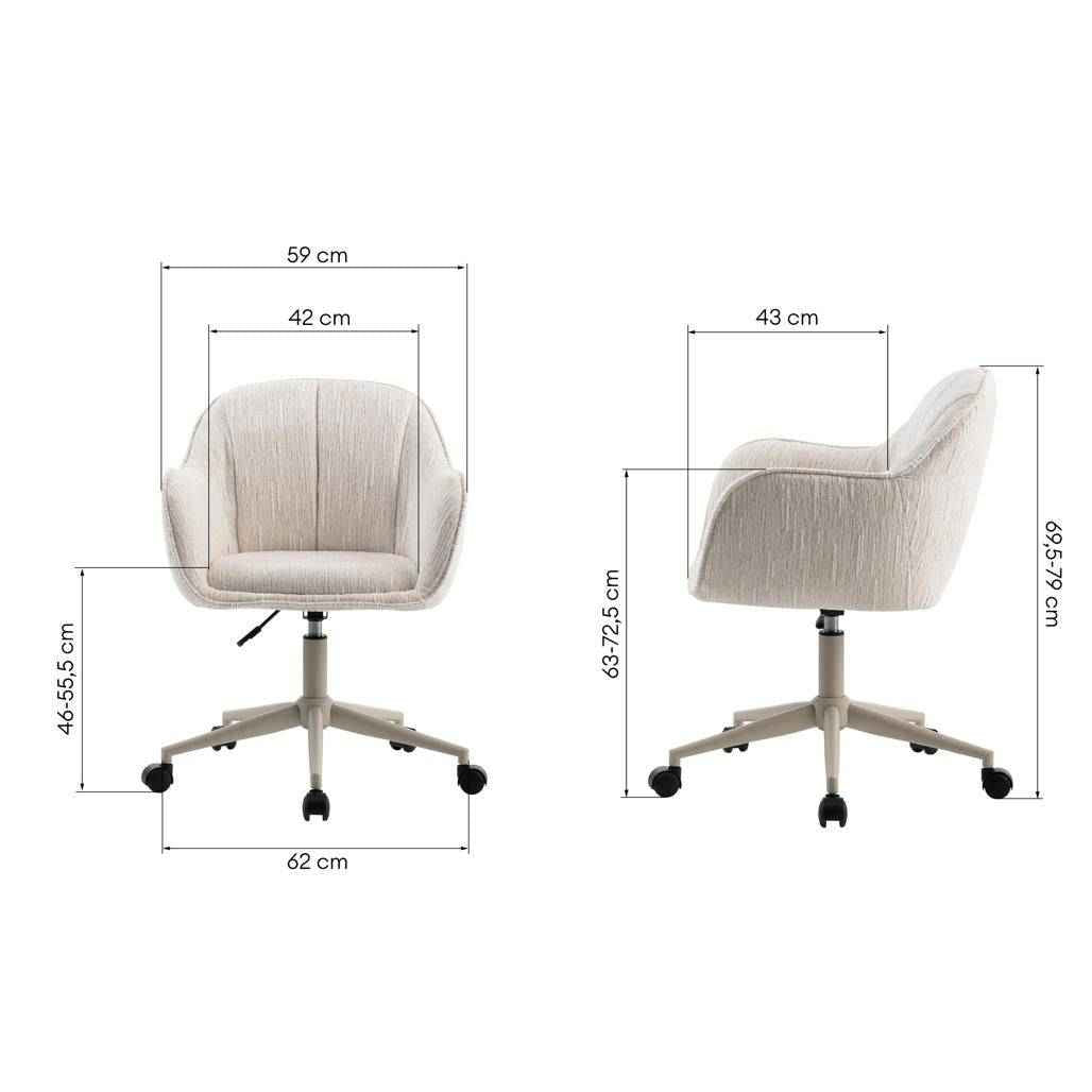 Sedia girevole STEGO, crema