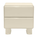 Comodino AGOS con cassetti, bianco crema, forme arrotondate