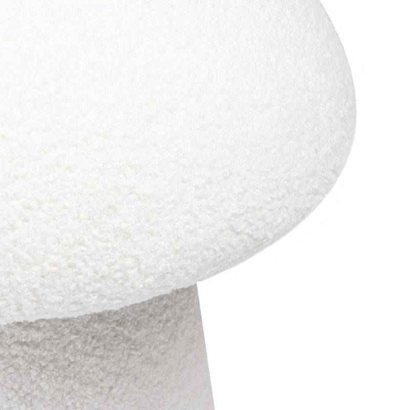 Pouf CAPPI rivestito bouclé bianco