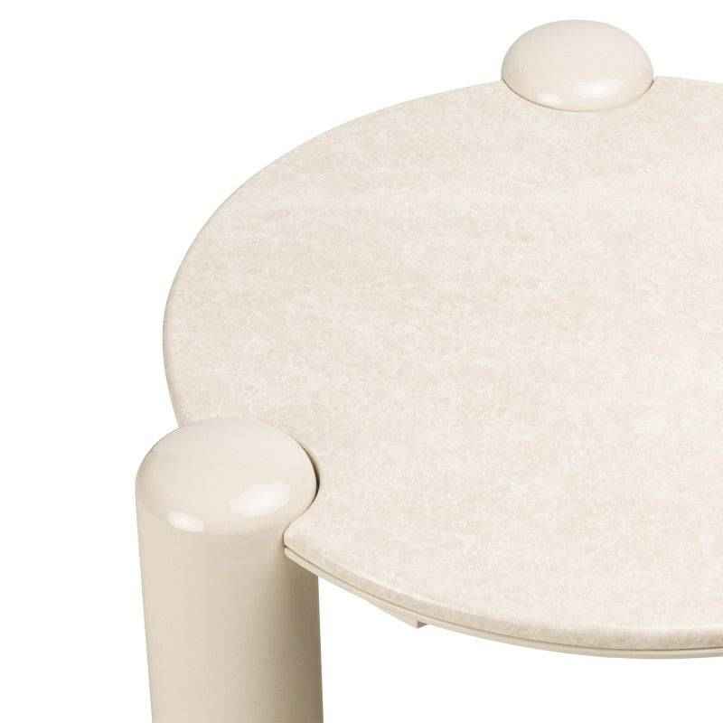 NORREL Tavolino da Caffè 66 cm, Beige Chiaro/Marmo