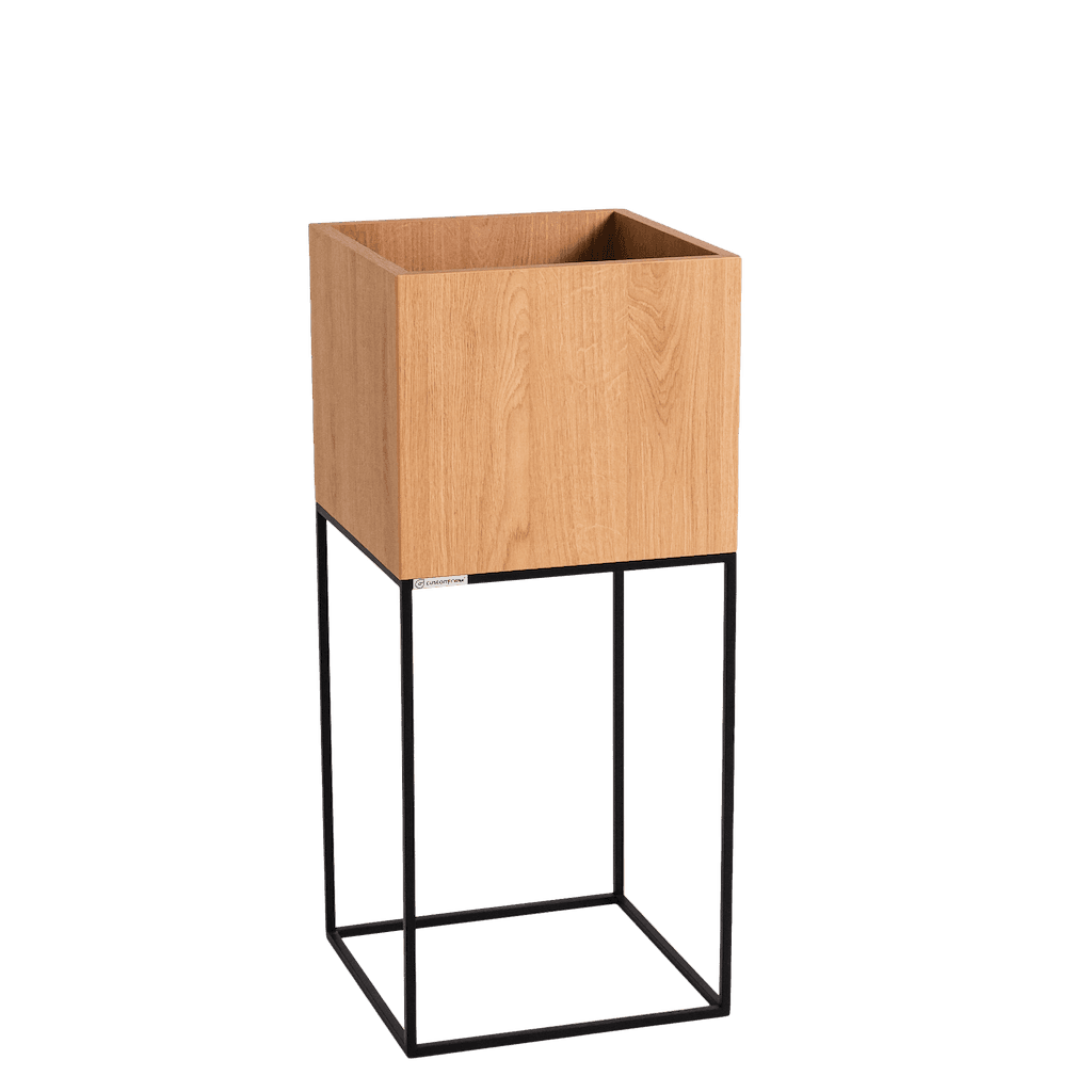 Vaso Flowerpot PALMUS METAL 80x35x35 - Naturale e Nero