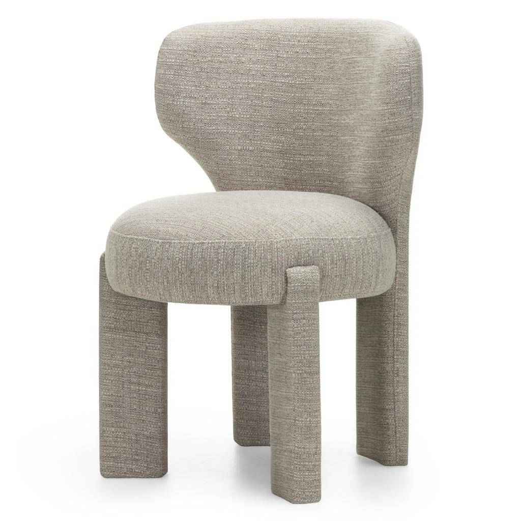 Sedia imbottita MALI beige, forme arrotondate