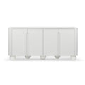 Cassettiera SQUAREN bianca, 4 ante, forme arrotondate