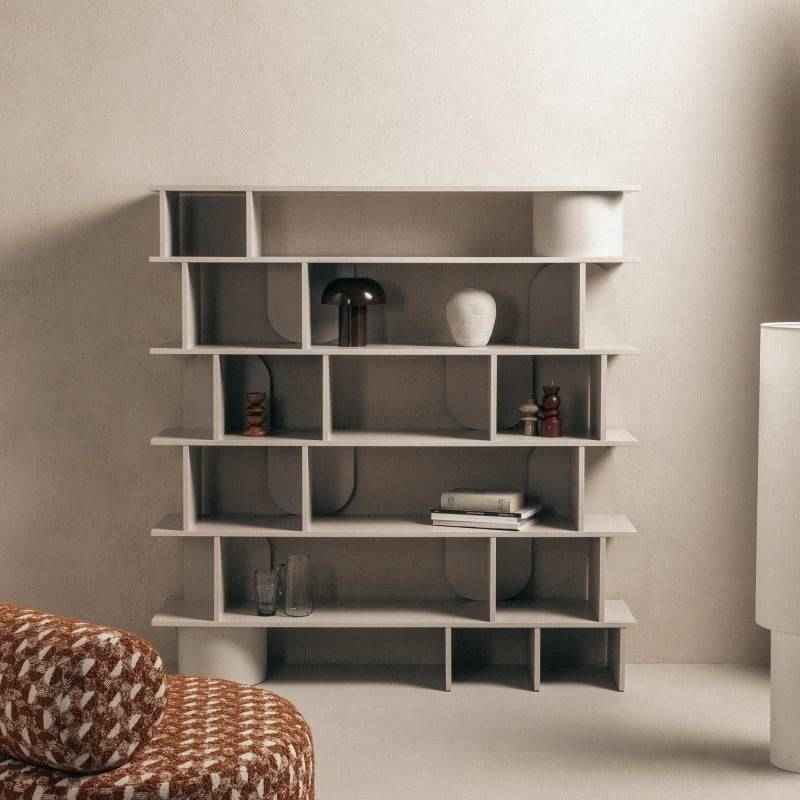 Libreria ANGALIR Cashmere Alta con Fronti Arrotondati
