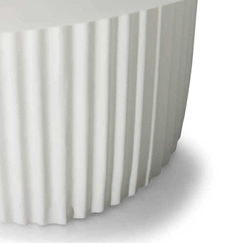 Tavolino RIGATO 70 cm, tondo, bianco, rigato