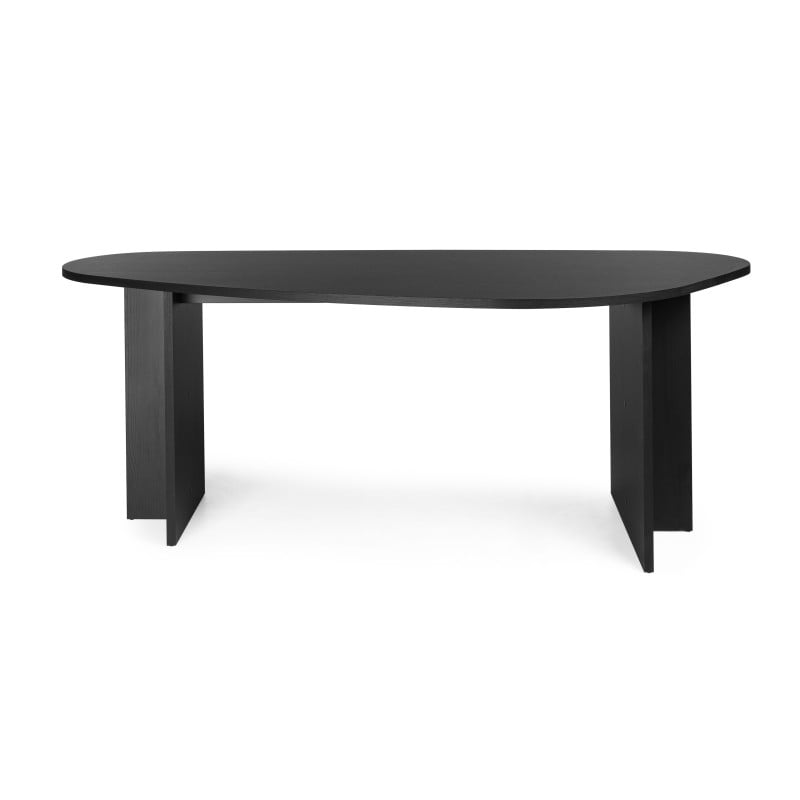 Tavolo ZEV 200 cm piano irregolare, nero struttura legno