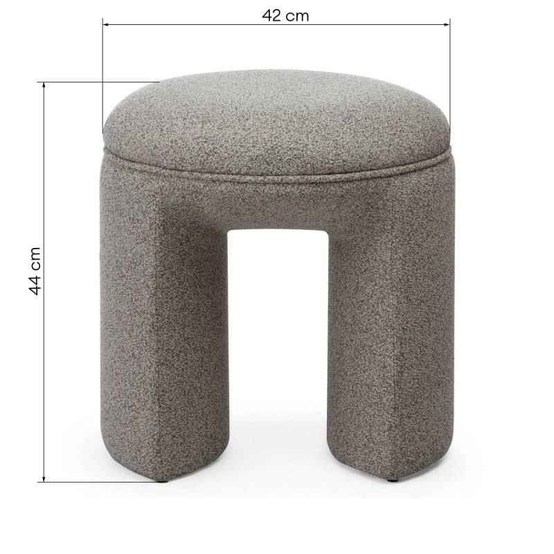 Pouf imbottito CAVE, forma arrotondata, marrone chiaro