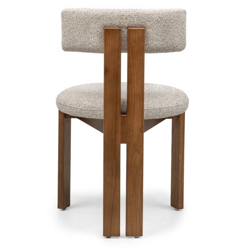 Sedia MARTIN beige-crema gambe noce