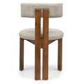 Sedia MARTIN beige-crema gambe noce