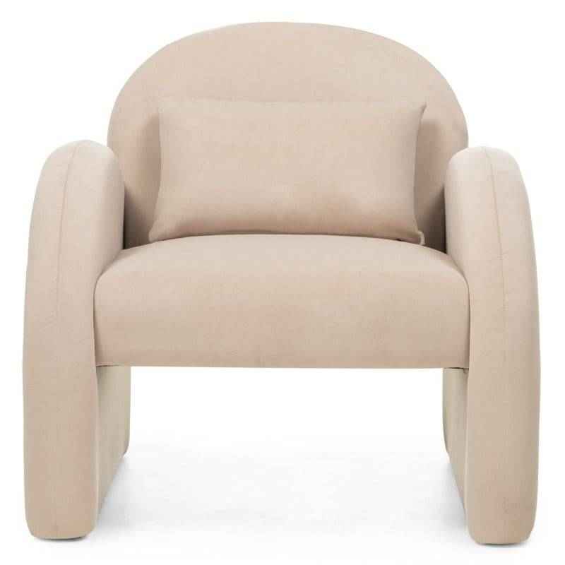 Poltrona lounge JADA beige chiaro velluto